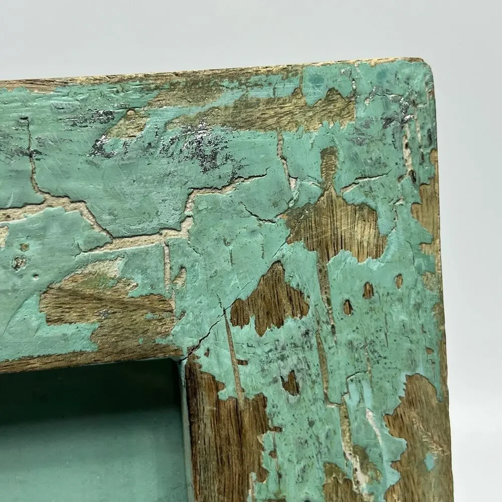 I *!?@# Love You Picture Photo Frame Rustic Shabby Wood Aqua Green 3.5x5.5